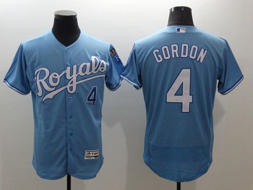 Royals #4 Alex Gordon Light Blue Flexbase Authentic Collection Stitched MLB Jersey - Click Image to Close